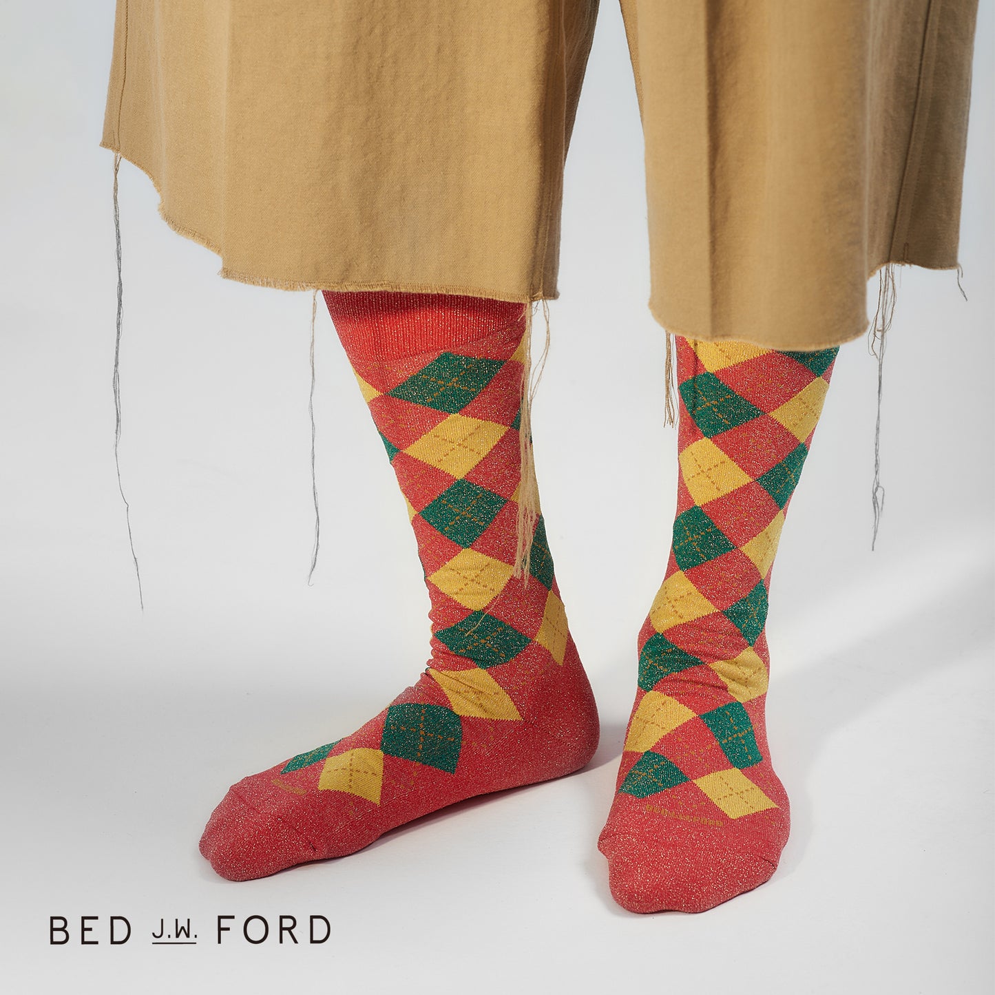 BED j.w. FORD×CHICSTOCKS  アーガイル  グリッターソックス  全5色/22-24cm・26-28cm