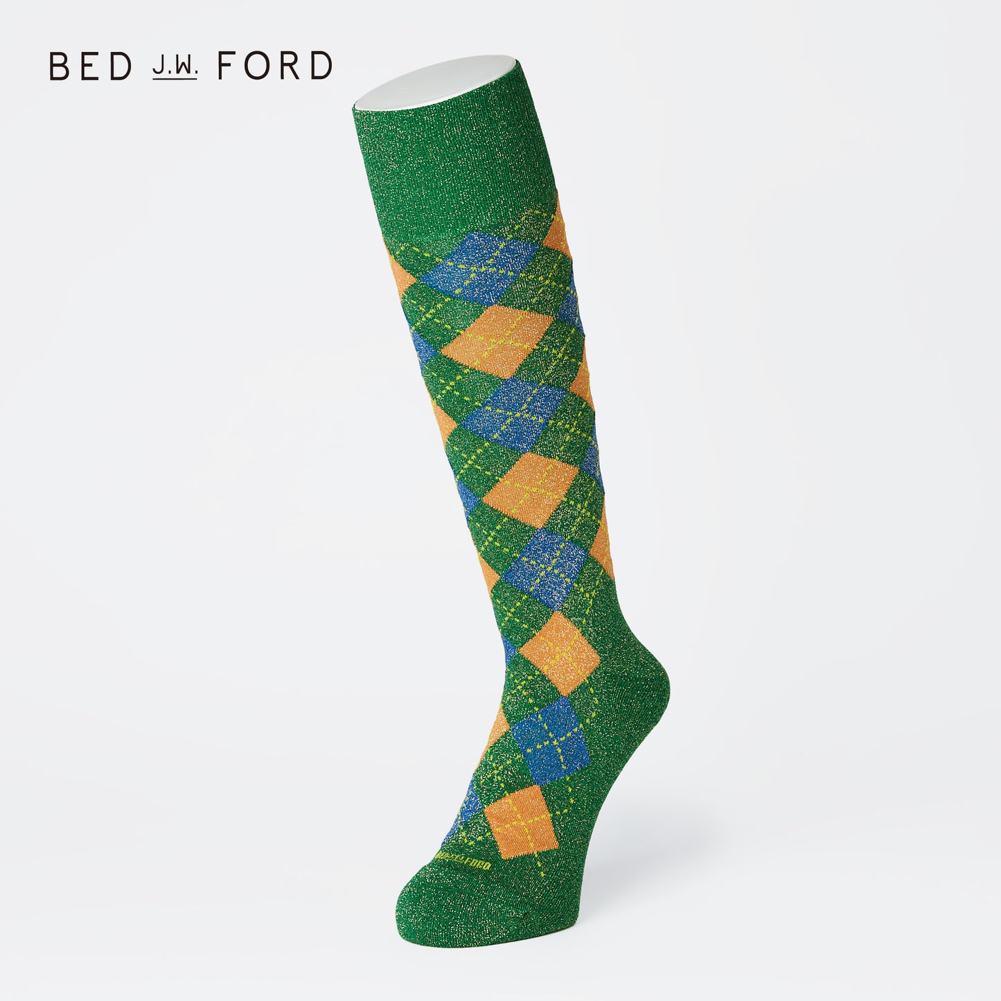 BED j.w. FORD×CHICSTOCKS  アーガイル  グリッターソックス  全5色/22-24cm・26-28cm