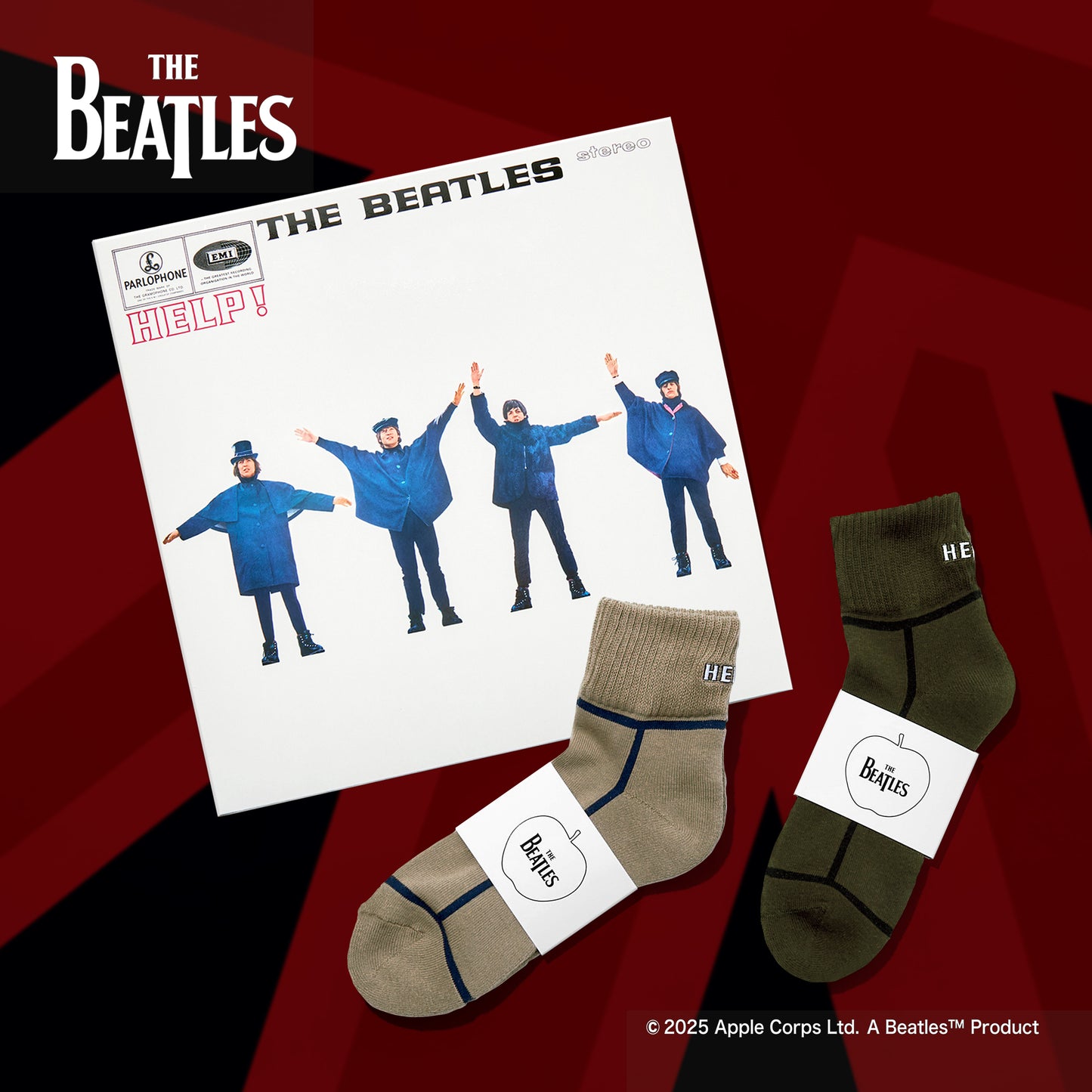 THE BEATLES HELP!  アンクルソックス  全2色