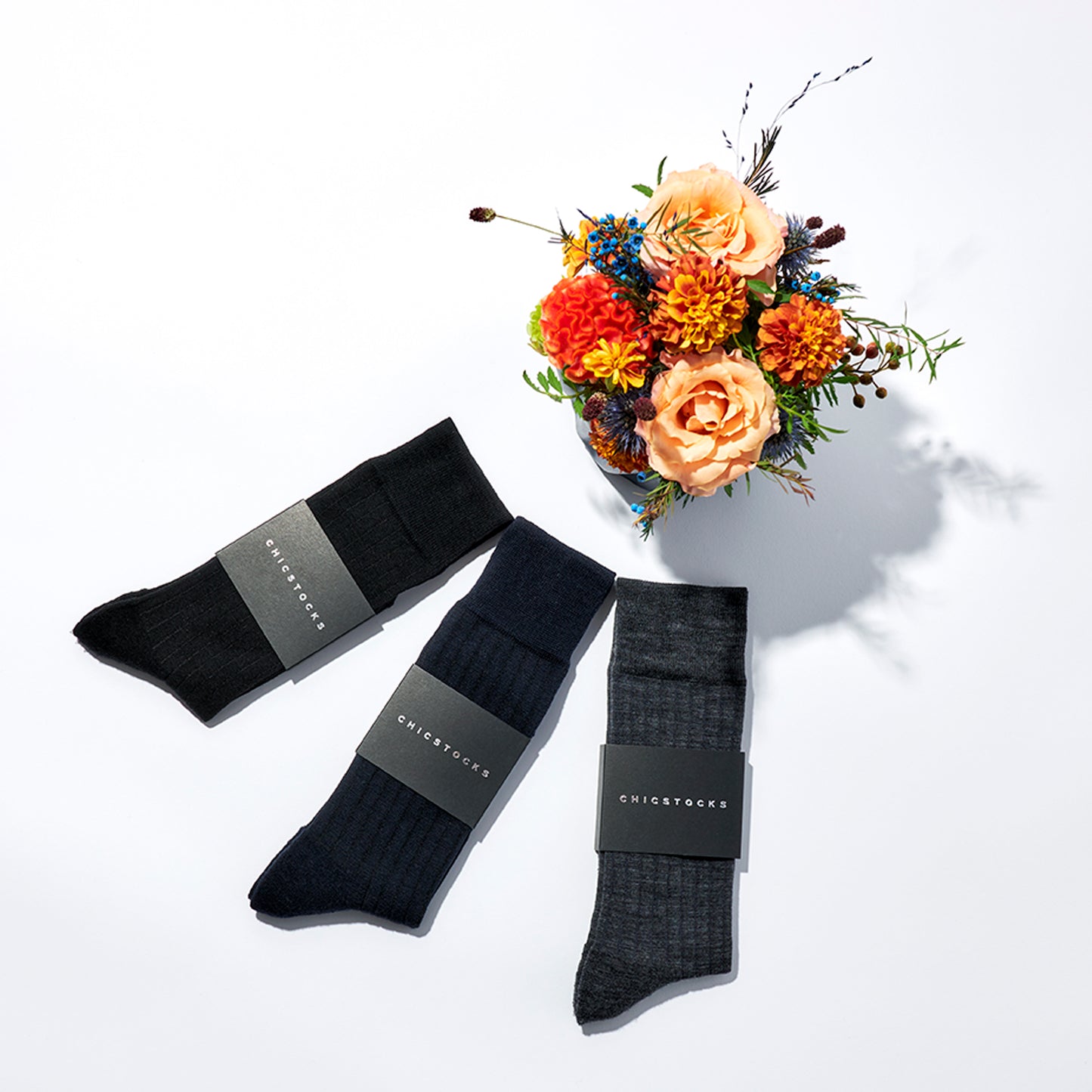 ウールドレスリブソックス  全3色