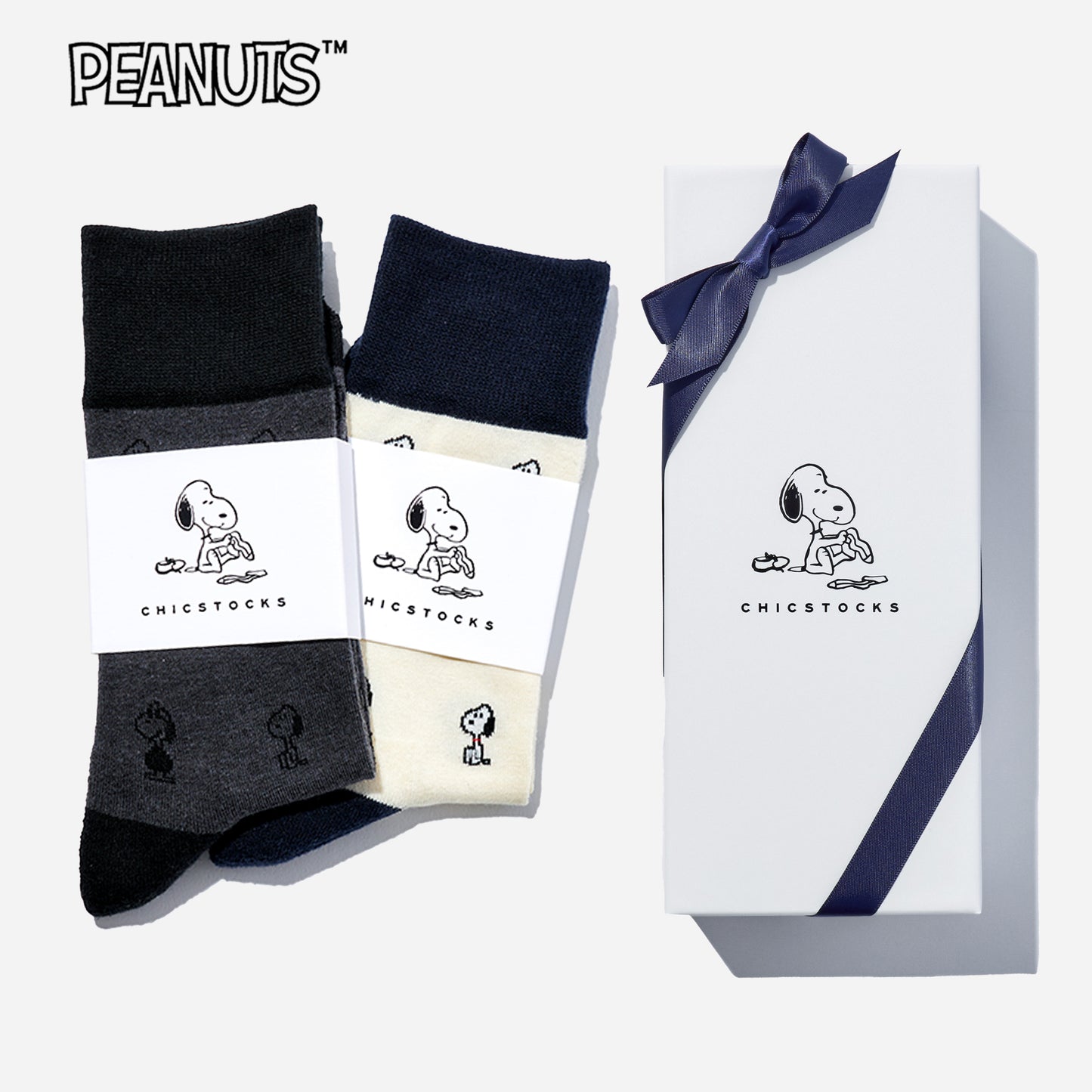 SNOOPY×CHICSTOCKS  2足ギフトボックス   全8種類
